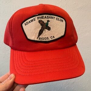 Vintage hat Adam’s Pheasant Club Biggs, California hunting retro patch